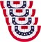2 × 4 FT 4th of July Decorations, 4 PCS American Pleated Fan Flag, Patriotic Fourth of July Banner, Red White and Blue USA Flag Bunting for Memorial Day Independence Day Parade Outdoor Decor